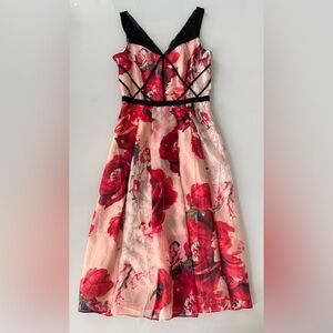 White House Black Market Floral Fit & Flare Dress Size 0